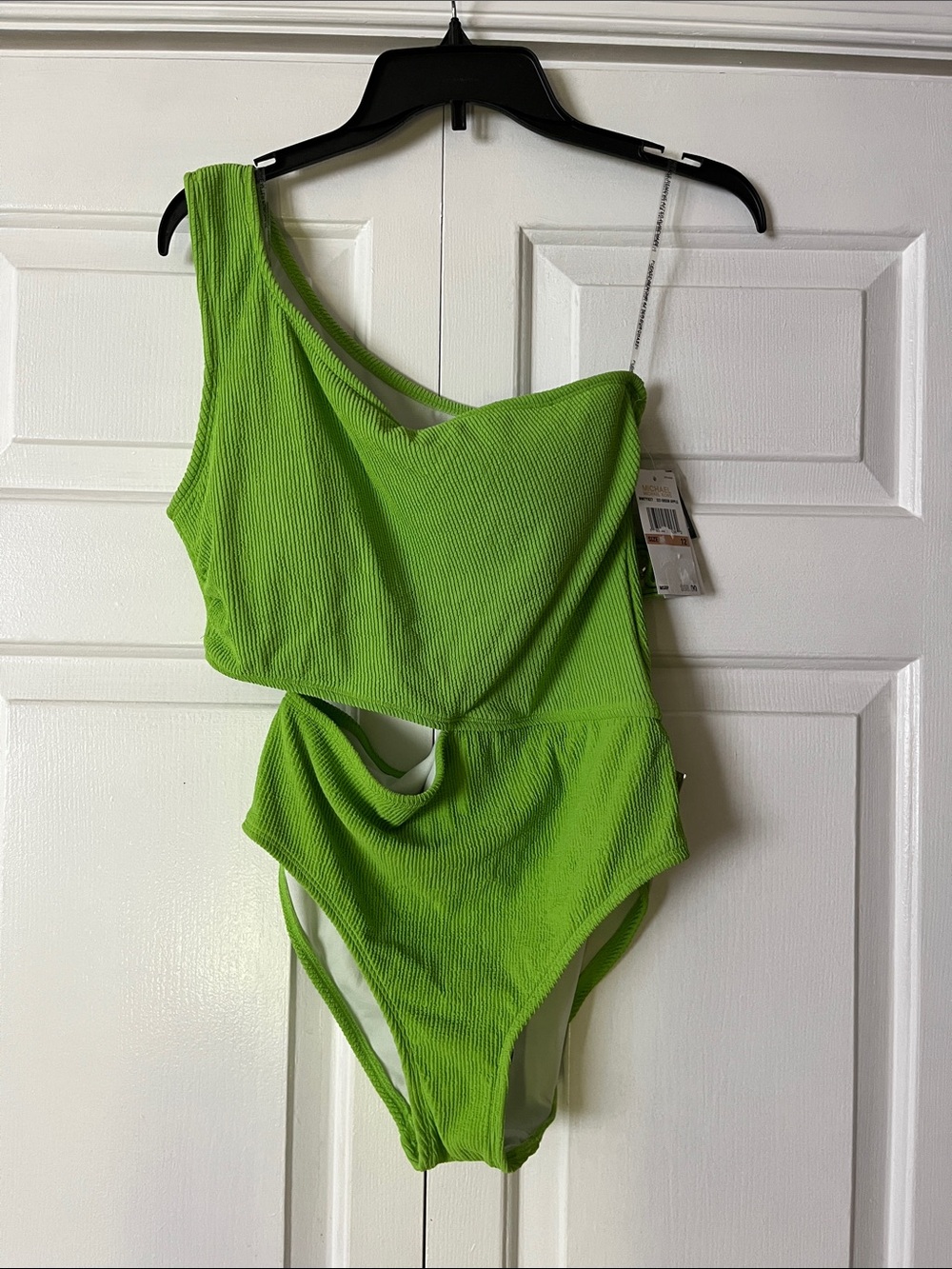 NWT Women’s Green One-Shoulder Cutout One-Piece Swimsuit by Michael Kors Size 12